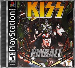 Box cover for Kiss Pinball on the Sony Playstation.