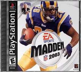 Box cover for Madden NFL 2003 on the Sony Playstation.