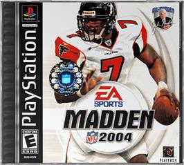 Box cover for Madden NFL 2004 on the Sony Playstation.