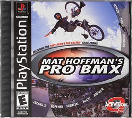 Box cover for Mat Hoffman's Pro BMX on the Sony Playstation.