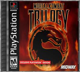 Box cover for Mortal Kombat Trilogy on the Sony Playstation.