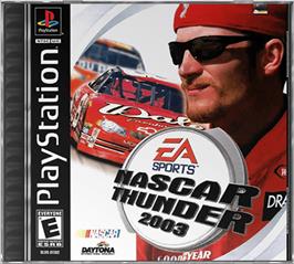 Box cover for NASCAR Thunder 2003 on the Sony Playstation.