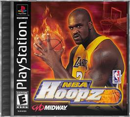 Box cover for NBA Hoopz on the Sony Playstation.