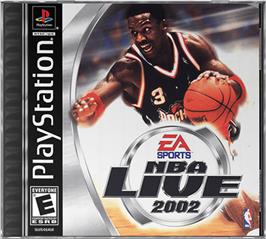 Box cover for NBA Live 2002 on the Sony Playstation.