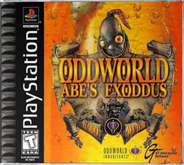 Box cover for Oddworld: Abe's Exoddus on the Sony Playstation.