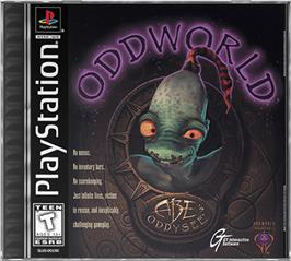 Box cover for Oddworld: Abe's Oddysee on the Sony Playstation.