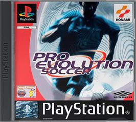 Box cover for Pro Evolution Soccer on the Sony Playstation.