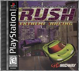 Box cover for San Francisco Rush: Extreme Racing on the Sony Playstation.