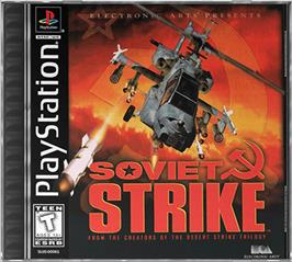 Box cover for Soviet Strike on the Sony Playstation.