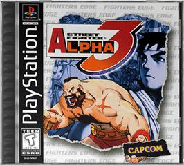 Box cover for Street Fighter Alpha 3 on the Sony Playstation.