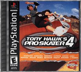 Box cover for Tony Hawk's Pro Skater 4 on the Sony Playstation.