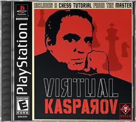 Box cover for Virtual Kasparov on the Sony Playstation.