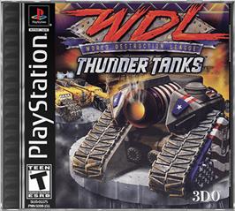 Box cover for World Destruction League: Thunder Tanks on the Sony Playstation.