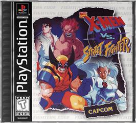 Box cover for X-Men vs. Street Fighter on the Sony Playstation.