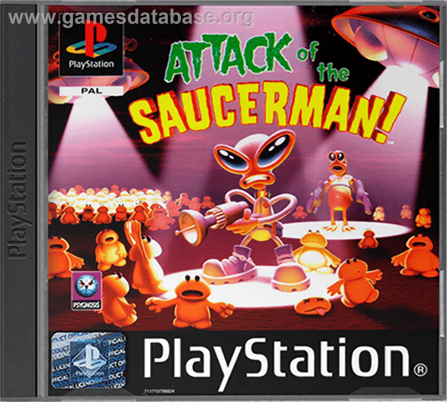 Attack of the Saucerman - Sony Playstation - Artwork - Box