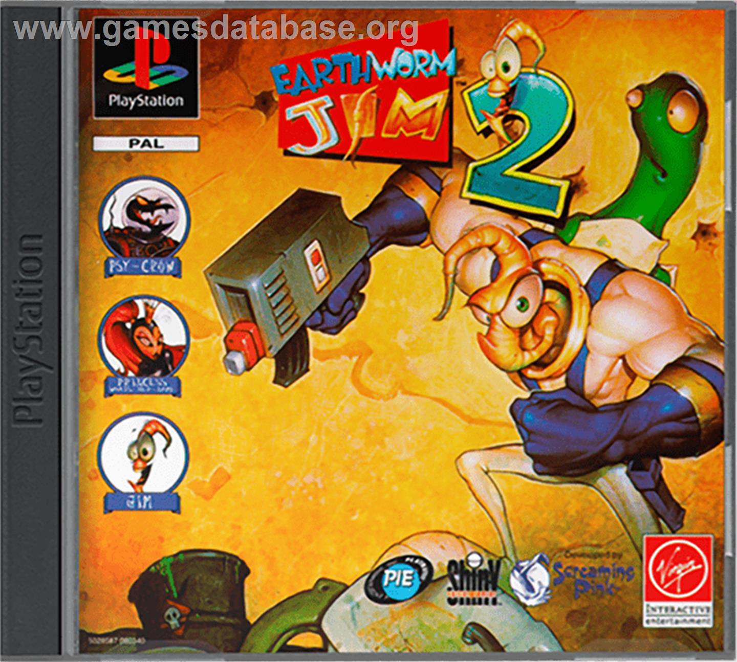 Earthworm Jim 2 - Sony Playstation - Artwork - Box