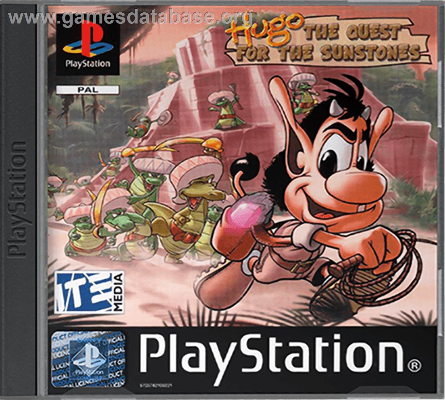 Hugo: The Quest for the Sunstones - Sony Playstation - Artwork - Box