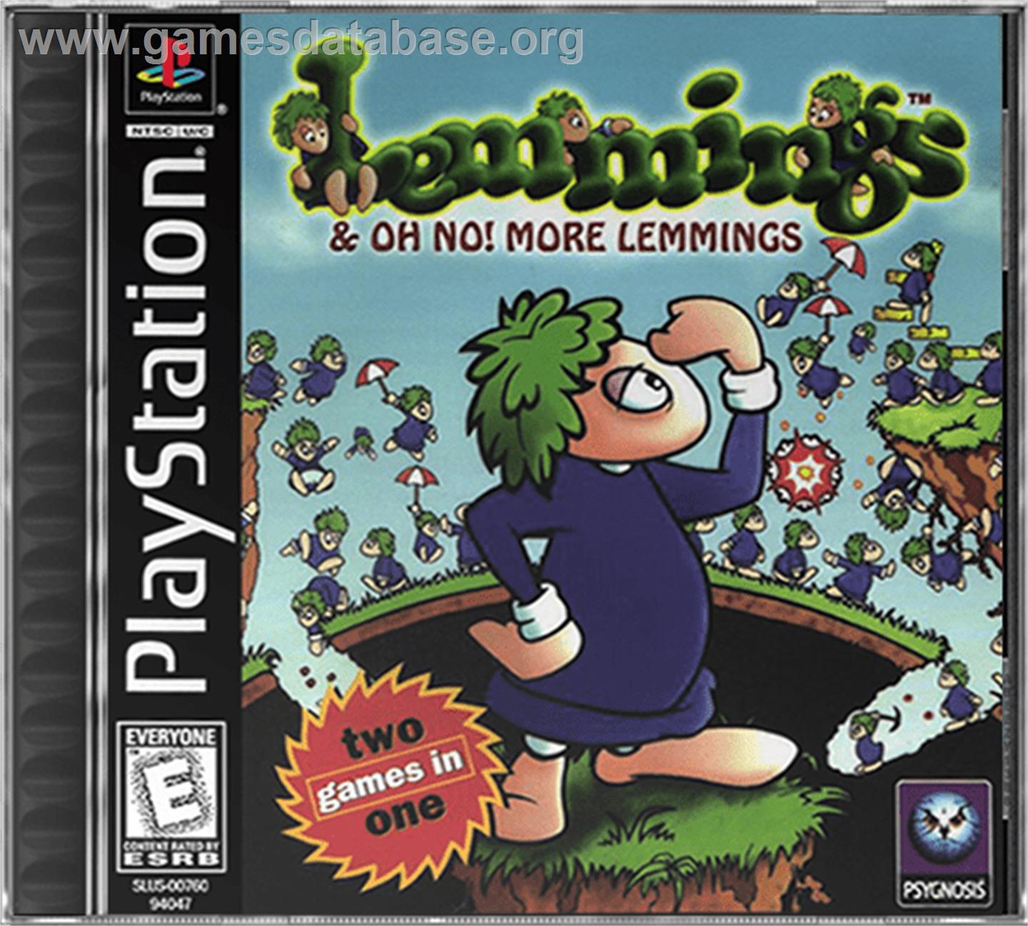 Lemmings & Oh No! More Lemmings - Sony Playstation - Artwork - Box