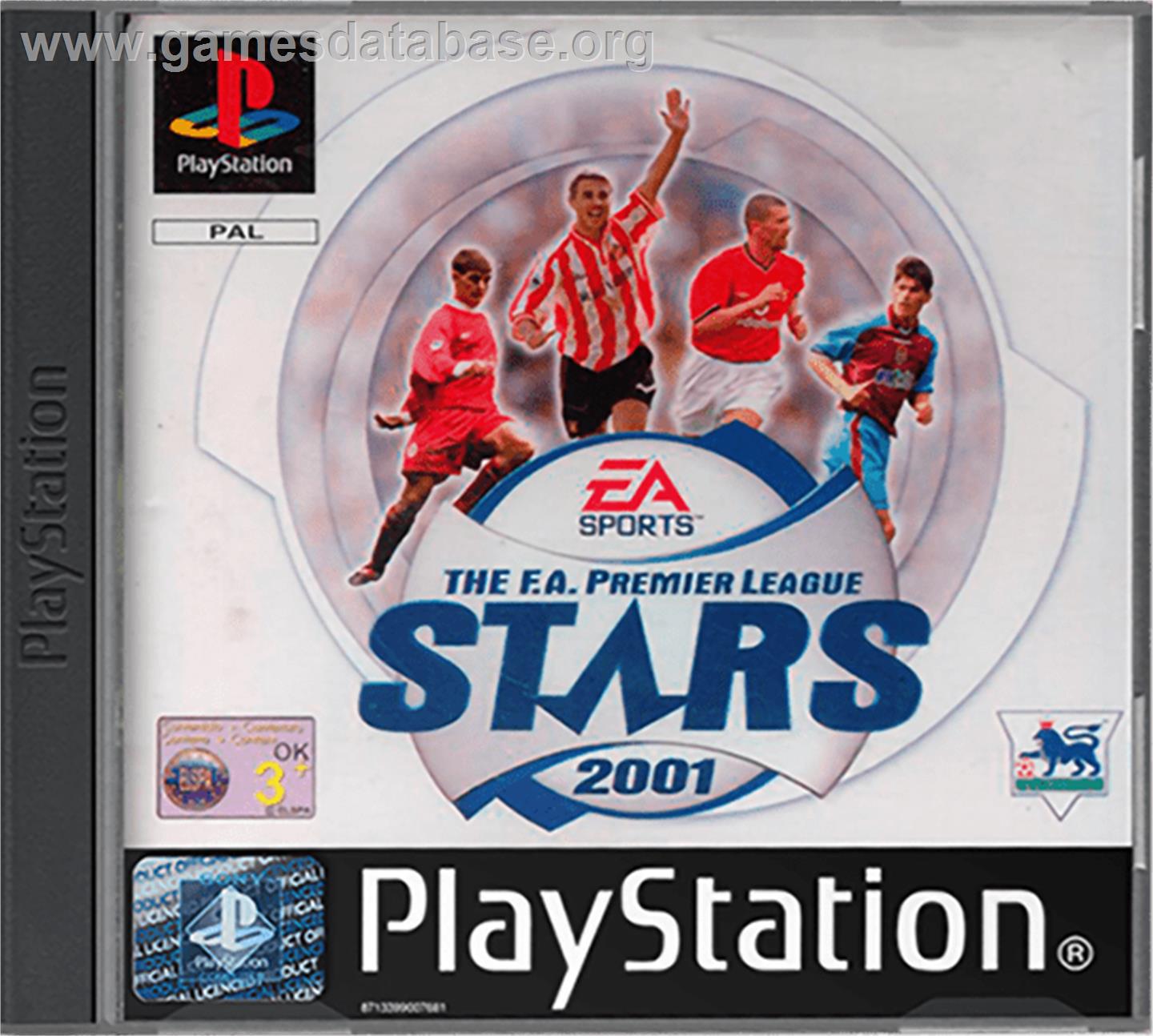 The F.A. Premier League Stars 2001 - Sony Playstation - Artwork - Box