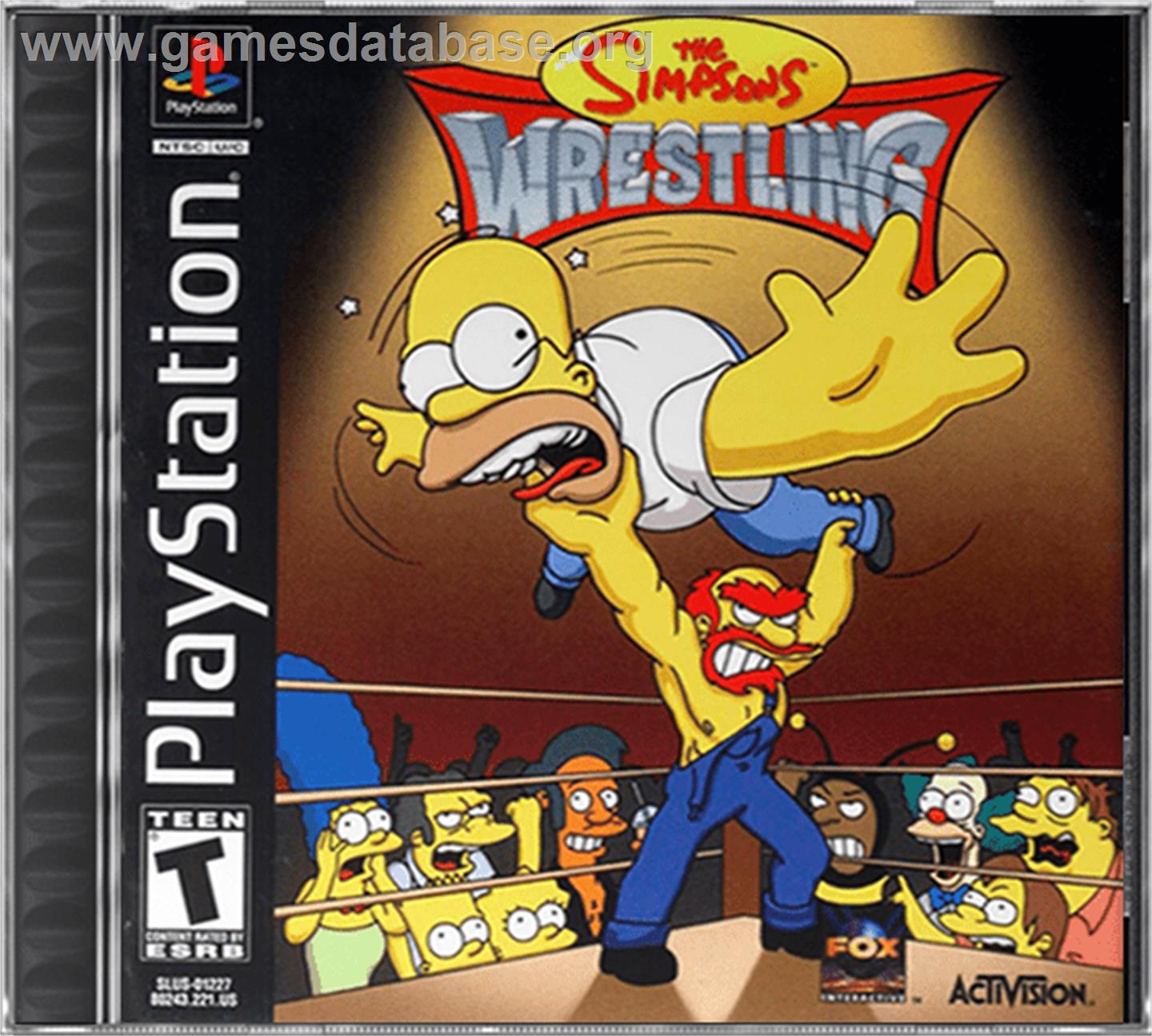 The Simpsons Wrestling - Sony Playstation - Artwork - Box