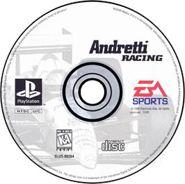 Artwork on the Disc for Andretti Racing on the Sony Playstation.