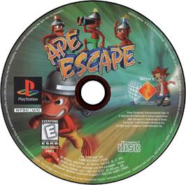 Artwork on the Disc for Ape Escape on the Sony Playstation.