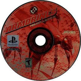 Artwork on the Disc for Armorines: Project S.W.A.R.M. on the Sony Playstation.