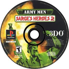 Artwork on the Disc for Army Men: Sarge's Heroes 2 on the Sony Playstation.