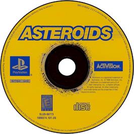 Artwork on the Disc for Asteroids on the Sony Playstation.