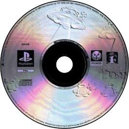 Artwork on the Disc for Attack of the Saucerman on the Sony Playstation.