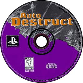 Artwork on the Disc for Auto Destruct on the Sony Playstation.