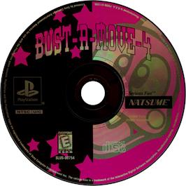 Artwork on the Disc for Bust-A-Move 4 on the Sony Playstation.