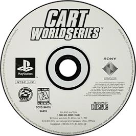 Artwork on the Disc for CART World Series on the Sony Playstation.