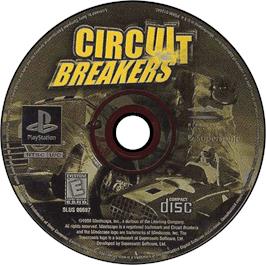 Artwork on the Disc for Circuit Breakers on the Sony Playstation.