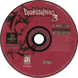 Artwork on the Disc for Darkstalkers 3 on the Sony Playstation.