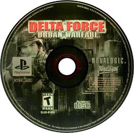 Artwork on the Disc for Delta Force: Urban Warfare on the Sony Playstation.
