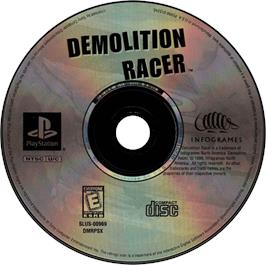 Artwork on the Disc for Demolition Racer on the Sony Playstation.