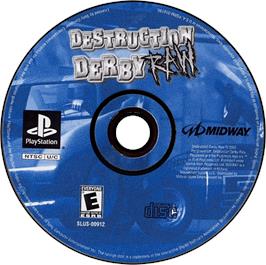 Artwork on the Disc for Destruction Derby Raw on the Sony Playstation.