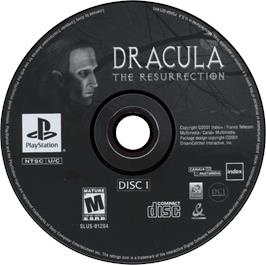 Artwork on the Disc for Dracula: The Resurrection on the Sony Playstation.