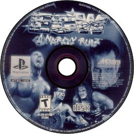 Artwork on the Disc for ECW Anarchy Rulz on the Sony Playstation.