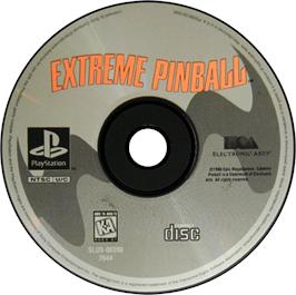 Artwork on the Disc for Extreme Pinball on the Sony Playstation.