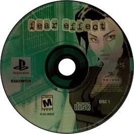 Artwork on the Disc for Fear Effect on the Sony Playstation.