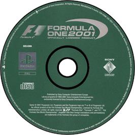 Artwork on the Disc for Formula One 2001 on the Sony Playstation.