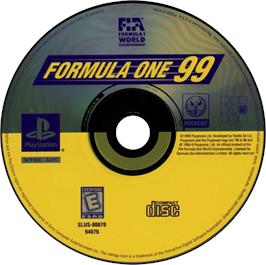 Artwork on the Disc for Formula One 99 on the Sony Playstation.
