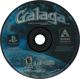 Artwork on the Disc for Galaga: Destination Earth on the Sony Playstation.