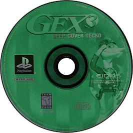 Artwork on the Disc for Gex 3: Deep Cover Gecko on the Sony Playstation.