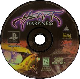 Artwork on the Disc for Heart of Darkness on the Sony Playstation.