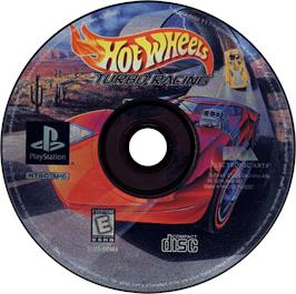 Artwork on the Disc for Hot Wheels: Turbo Racing on the Sony Playstation.