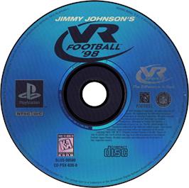 Artwork on the Disc for Jimmy Johnson's VR Football '98 on the Sony Playstation.