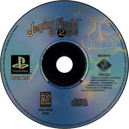 Artwork on the Disc for Jumping Flash! 2 on the Sony Playstation.